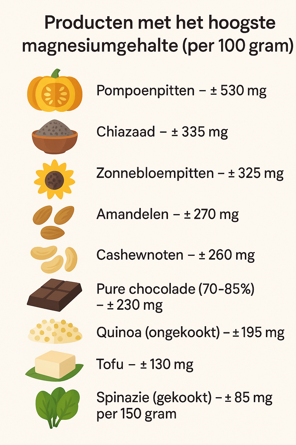 Waar zit magnesium in voeding