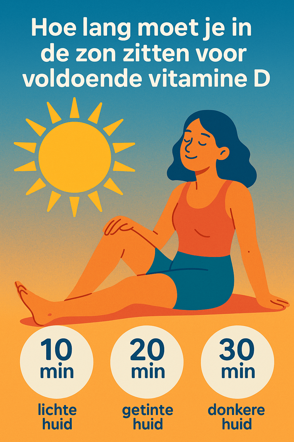 Hoe lang moet je in de zon zitten voor voldoende vitamine D