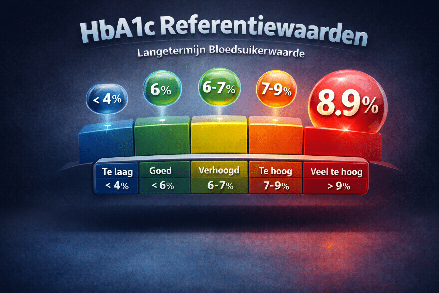 Visuele uitleg van de HbA1c waarde